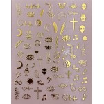 Impressed Authentic 5 Sheets Gold Luxury Nail Art Stickers 500+ Metallic Nail Decals for Fake Acrylic Nail Design Decor Charms for Women (Classy)