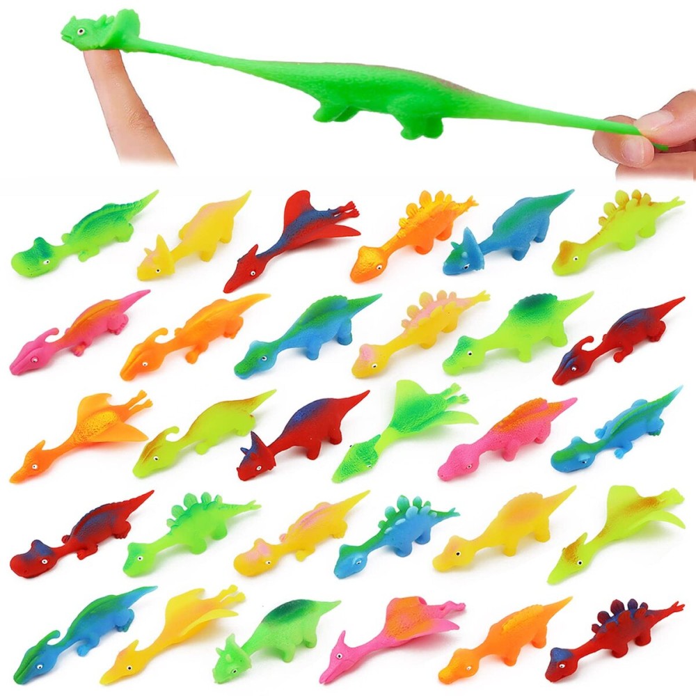 30 Pcs Slingshot Dinosaur Finger Toys, catapult toys as fun as slingshot chicken, cute shapes, more colors, Great for Flying Games and Party Favors.