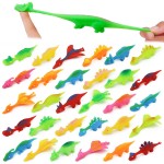 30 Pcs Slingshot Dinosaur Finger Toys, catapult toys as fun as slingshot chicken, cute shapes, more colors, Great for Flying Games and Party Favors.