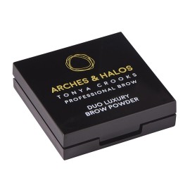 Arches & Halos Duo Luxury Brow Powder - Two-for-One Versatile Compact Powder - Get Full, Defined Brows - Vegan and Cruelty Free Makeup - Neutral Brown - 0.88 oz