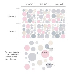 Runtoo Polka Dot Wall Decals for Girls Bedroom Colorful Boho Modern Wall Art Stickers Kids Nursery Decor 117 Pcs