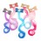 5-Colors Unicorn Hair Clips Hair Accessories For Girls Glitter Hair Bows Braided Curly Wig Hair Extension For Kids Princess Dress Up5PCS)