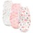 Hudson Baby Unisex Baby Quilted Cotton Swaddle Wrap 3pk, Girl Forest, 0-3 Months