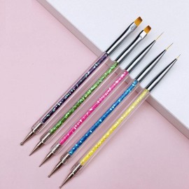 iFwevs Nail Art Brushes,5pcs Double Ended Brush & Dotting Tool Kit,Including Nail Liner Brush and Nail Dotting Pens for Nail Art Nail Salon iFwevs Nail Art Brushes,5pcs Double Ended Brush & Dotting Tool Kit,Including Nail Liner Brush and Nail Dotting Pens for Nail Art Nail Salon