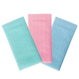 Premium Exfoliating Washcloth Towel(3 Color) Korean Loofah Bath Sponge Long Back Scrubber African Bath Sponge African Long Net for Shower/It Becomes Softer as You use.by NOPIGO
