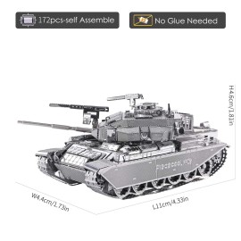 Piececool 3D Puzzles for Adults Metal Tank Model Kits-Centurion Afv Tank DIY 3D Metal Model Building Blocks Brain Teaser Puzzle Stress Relief Toys, Great Birthday Gifts-172 Pcs