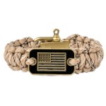 iHeartDogs Hero Company Camo Paracord Bracelet - Tactical Survival Bracelet for Men with Bronze USA Flag - Helps Pair Military Veterans with a Companion Dog