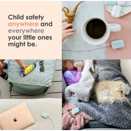 Geddys Mom Watch Your Mouth - The Award Winning Child Safety USDB Port Plug Cover| BPA & Phthalate-Free Charger Protector | Electrical Safety Baby Products (3-Pack, Dusty Aqua)