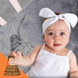 Dear Baby Gear - Reversible Baby Blankets - Soft Nursery Blanket for Newborn - Toddler Blankey - Throw Blanket for Boys & Girls - Infant Blankets - 40x30 (Gray Highland Cow - Smooth Gray)