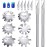 13 Pcs Acrylic Nail French Tip Tool, 6 French Tip Cutter Stainless Steel Smile Line Cutter Manicure Edge Trimmer DIY Plate Module with 2 Nail Cutting Knife and 5 Spare Blade(Silver)