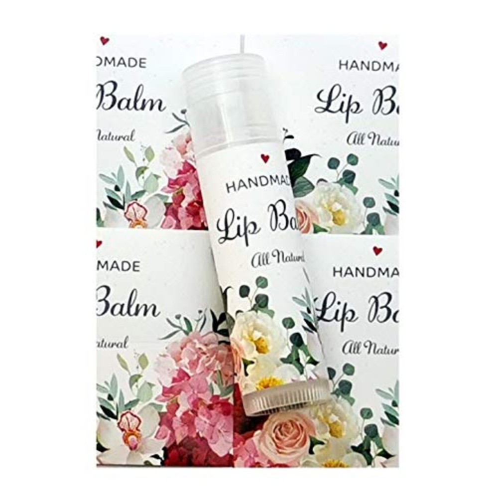 ZZYBIA Homemade Skincare Products Adhesive Labels Stickers for Lip Balm Container Tubes 20pcs (Graceful Floral)