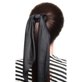 Pack of 2 Knotted Bow Hair Scrunchies Elastic Hair Scarf Black Hair Ties Bands Satin Hair Ribbon Scrunchy Red Ponytail Holder for Women and Girls (Black) Pack of 2 Knotted Bow Hair Scrunchies Elastic Hair Scarf Black Hair Ties Bands Satin Hair Ribbon Scrunchy Red Ponytail Holder for Women and Girls (Black)