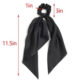Pack of 2 Knotted Bow Hair Scrunchies Elastic Hair Scarf Black Hair Ties Bands Satin Hair Ribbon Scrunchy Red Ponytail Holder for Women and Girls (Black) Pack of 2 Knotted Bow Hair Scrunchies Elastic Hair Scarf Black Hair Ties Bands Satin Hair Ribbon Scrunchy Red Ponytail Holder for Women and Girls (Black)