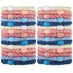 Hair Ties for Girls Women, Funtopia 30 Pcs Elastics Hair Bands Ponytail Holders for Thick Hair, No Damage No Crease Hair Elastics
