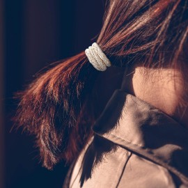 Hair Ties for Girls Women, Funtopia 30 Pcs Elastics Hair Bands Ponytail Holders for Thick Hair, No Damage No Crease Hair Elastics