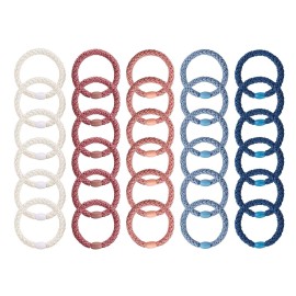 Hair Ties for Girls Women, Funtopia 30 Pcs Elastics Hair Bands Ponytail Holders for Thick Hair, No Damage No Crease Hair Elastics