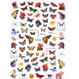 Butterfly Nail Art Stickers Flowers Nail Design Bulk Decals Holographic Self Adhesive Leopard Water Transfer Colorful Rose Girls Butterfly Nail Art Stickers Flowers Nail Design Bulk Decals Holographic Self Adhesive Leopard Water Transfer Colorful Rose Girls