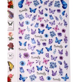 Butterfly Nail Art Stickers Flowers Nail Design Bulk Decals Holographic Self Adhesive Leopard Water Transfer Colorful Rose Girls Butterfly Nail Art Stickers Flowers Nail Design Bulk Decals Holographic Self Adhesive Leopard Water Transfer Colorful Rose Girls