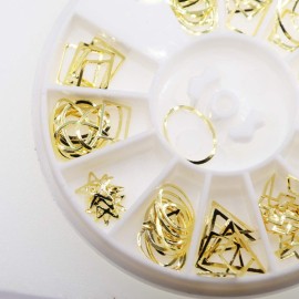 Nail Studs Gold Nail Charms Geometry Hollow Gold Metallic Nail Stud Love Heart Nail Charm Kit 3D Nail Art Jewelry Decoration DIY Craft Nail Studs Gold Nail Charms Geometry Hollow Gold Metallic Nail Stud Love Heart Nail Charm Kit 3D Nail Art Jewelry Decoration DIY Craft