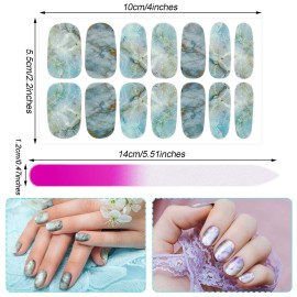 Maitys 336 Pieces 24 Sheets Full Wrap Nail Polish Strips Stickers Self Adhesive Gel Nail Strips Art Decals with File for Women DIY Decorations(Classic Style)