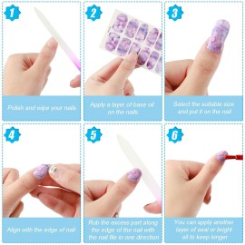 Maitys 336 Pieces 24 Sheets Full Wrap Nail Polish Strips Stickers Self Adhesive Gel Nail Strips Art Decals with File for Women DIY Decorations(Classic Style)