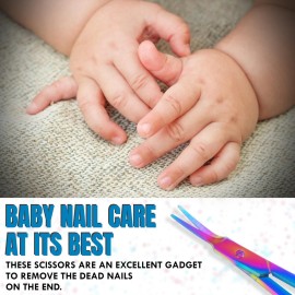 Infant BabyNail Scissors With Blunt Round Points Sharp Gives Safe Confident Cutting Multipurpose Nose Ear Beard Mustache Facial Hair Beauty Scissors(BabyNail Scissors)
