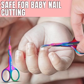 Infant BabyNail Scissors With Blunt Round Points Sharp Gives Safe Confident Cutting Multipurpose Nose Ear Beard Mustache Facial Hair Beauty Scissors(BabyNail Scissors)