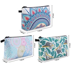 MAGEFY Makeup Bag 3 Styles Portable Travel Cosmetic Bag for Women Flower Patterns Small Toiletry Bag Sloth Gifts for Women Makeup Pouch with Black Zipper Pouch (3 packs) MAGEFY Makeup Bag 3 Styles Portable Travel Cosmetic Bag for Women Flower Patterns Small Toiletry Bag Sloth Gifts for Women Makeup Pouch with Black Zipper Pouch (3 packs)