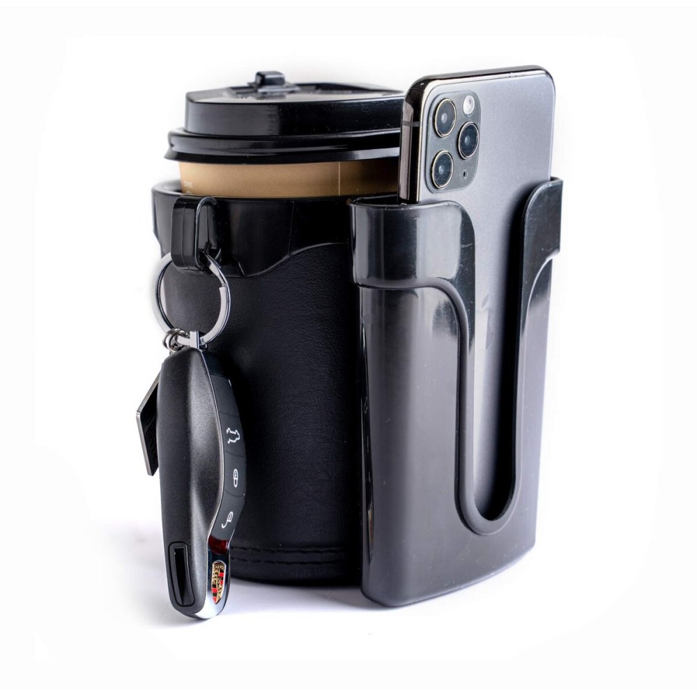 Yoyoapple Bike Cup Holder Handlebar with Cell Phone Keys Holder Bicycle Drink Beer Holder Black