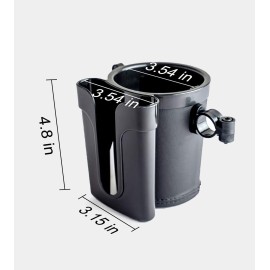 Yoyoapple Bike Cup Holder Handlebar with Cell Phone Keys Holder Bicycle Drink Beer Holder Black