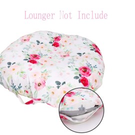 Floral Newborn Lounger Pillow Cover, Lounger Cover for Boys Girls,Pink Flower, Snugly Fit Infant Lounger for Baby, Infant Removable Slipcover, Breathable & Reusable (Lounger Pillow Not Included)