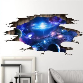 3D Galaxy Decor Wall Decal - PVC Material - Cosmic Style - Waterproof - Space Pattern - Indoor Use - Single Use - Wall Decal