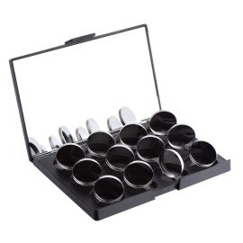 Allwon Empty Magnetic Eyeshadow Makeup Palette with Mirror and 12Pcs 26mm Round Metal Pans Allwon Empty Magnetic Eyeshadow Makeup Palette with Mirror and 12Pcs 26mm Round Metal Pans