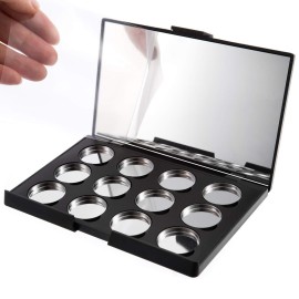 Allwon Empty Magnetic Eyeshadow Makeup Palette with Mirror and 12Pcs 26mm Round Metal Pans Allwon Empty Magnetic Eyeshadow Makeup Palette with Mirror and 12Pcs 26mm Round Metal Pans