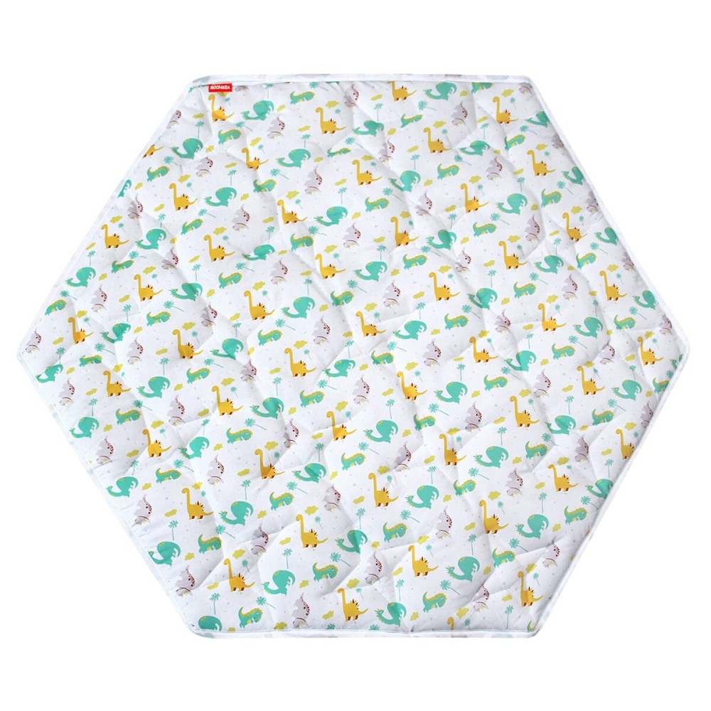 Hexagon Playpen Mat, Dinosaur Print Baby Playmat Kids Tent Mat Hexagon Rug Mat Suitable for Regalo My Play Portable Play Yard Six Pannel Playpen
