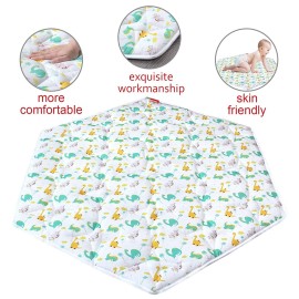 Hexagon Playpen Mat, Dinosaur Print Baby Playmat Kids Tent Mat Hexagon Rug Mat Suitable for Regalo My Play Portable Play Yard Six Pannel Playpen