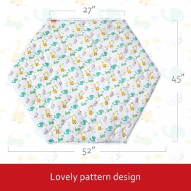 Hexagon Playpen Mat, Dinosaur Print Baby Playmat Kids Tent Mat Hexagon Rug Mat Suitable for Regalo My Play Portable Play Yard Six Pannel Playpen