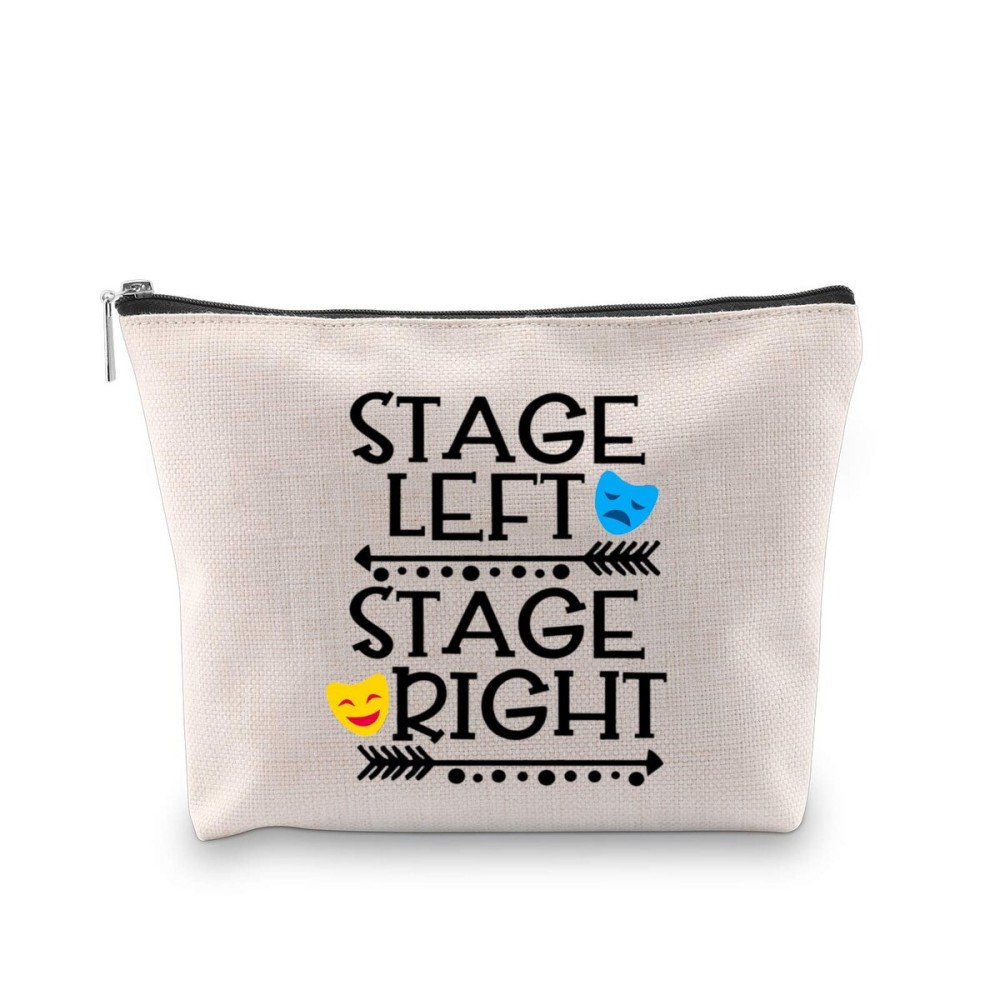 GJTIM Funny Theater Lover Cosmetic Bag with Comedy Tragedy Masks Drama Major Gift (STAGE RIGHT Bag)
