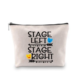 GJTIM Funny Theater Lover Cosmetic Bag with Comedy Tragedy Masks Drama Major Gift (STAGE RIGHT Bag)