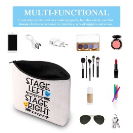 GJTIM Funny Theater Lover Cosmetic Bag with Comedy Tragedy Masks Drama Major Gift (STAGE RIGHT Bag)