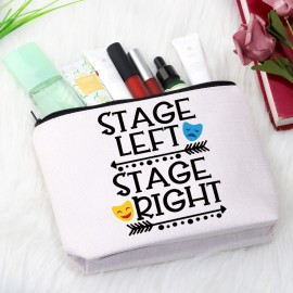 GJTIM Funny Theater Lover Cosmetic Bag with Comedy Tragedy Masks Drama Major Gift (STAGE RIGHT Bag)