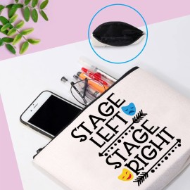 GJTIM Funny Theater Lover Cosmetic Bag with Comedy Tragedy Masks Drama Major Gift (STAGE RIGHT Bag)