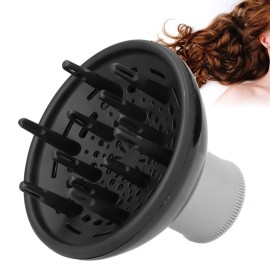 Universal Hair Diffuser, Professional Hair Dryer Diffuser Hairdressing Blower Diffuser Wind Cover Black for Curly or Wavy Hair