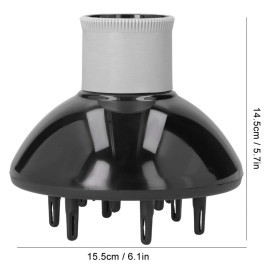 Universal Hair Diffuser, Professional Hair Dryer Diffuser Hairdressing Blower Diffuser Wind Cover Black for Curly or Wavy Hair