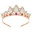 Vofler Princess Peach Crown, Rapunzel Costume for Women Girls Tiara Tangled Mermaid Anna Gold Pink Crystal Flower Hair Accessories for Adult Birthday Wedding Pageant Prom Homecoming Halloween Party