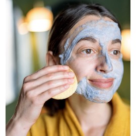 50-Count Compressed Facial Sponges for Daily Cleansing and Gentle Exfoliating, 100% Natural Cellulose Spa Sponge Perfect for Removing Dead Skin, Dirt and Makeup