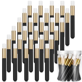 30 Pieces Lash Brushes for Cleaning Lash Shampoo Brushes for Eyelash with Container Blackhead Removing Nose Pore Deep Cleaning(4 Inch,Black)