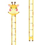 Wland 7 inch x 7 feet Cute Giraffe Animal Series Measurement Growth Chart Removable Vinyl Wall Decals Stickers for Children Room Nursery