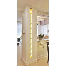 Wland 7 inch x 7 feet Cute Giraffe Animal Series Measurement Growth Chart Removable Vinyl Wall Decals Stickers for Children Room Nursery