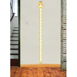 Wland 7 inch x 7 feet Cute Giraffe Animal Series Measurement Growth Chart Removable Vinyl Wall Decals Stickers for Children Room Nursery